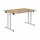 Bisley Klapptisch, rechteckig, mit Einrastfunktion/Verstellsperre, Gestell aus Stahl, pulverbeschichtet, Farbe: 300 aluminium; Tischplatte 19 mm, melaminharzbeschichtet, hochabriebsfest, Dekor: BC buche; Maße: H 740 x B 1200 x T 700 mm