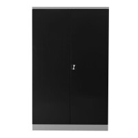 G-Office Gürkan FLC.192/N Flügeltürenschrank, 195 x 120 x 42 cm (HxBxT), 7035 Lichtgrau, 7016 Anthrazit, Eurolock-Griff