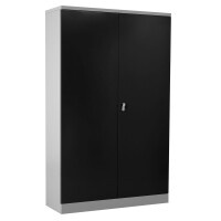 G-Office Gürkan FLC.192/N Flügeltürenschrank, 195 x 120 x 42 cm (HxBxT), 7035 Lichtgrau, 7016 Anthrazit, Eurolock-Griff