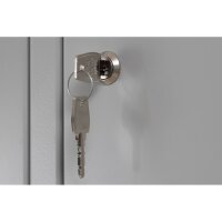 G-Office Gürkan WRC.6(3.2).19590 Doppelstöckiger Garderobenschrank, 195 x 90 x 50 cm (HxBxT), 7035 Lichtgrau, 7035 Lichtgrau, Zylinderschloss