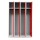 G-Office Gürkan WRC/4.18117 Durchgehender Garderobenschrank, 180 x 117 x 50 cm (HxBxT), 7035 Lichtgrau, 3000 Feuerrot, Drehriegel