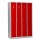 G-Office Gürkan WRC/4.18117 Durchgehender Garderobenschrank, 180 x 117 x 50 cm (HxBxT), 7035 Lichtgrau, 3000 Feuerrot, Drehriegel
