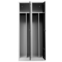 G-Office Gürkan WRD/2.1880 Garderobenschrank, 180 x 80 x 50 cm (HxBxT), 7035 Lichtgrau, 7016 Anthrazit, Drehriegel