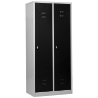 G-Office Gürkan WRD/2.1880 Garderobenschrank, 180 x 80 x 50 cm (HxBxT), 7035 Lichtgrau, 7016 Anthrazit, Drehriegel