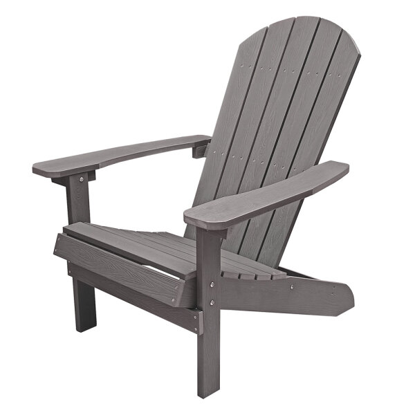Adirondack Gartenstuhl dunkelgrau hochwertige Holzoptik – stabil & wetterfest aus Kunststoff, perfekt für Terrasse, Balkon & Garten