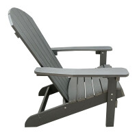 Adirondack Gartenstuhl dunkelgrau hochwertige Holzoptik – stabil & wetterfest aus Kunststoff, perfekt für Terrasse, Balkon & Garten