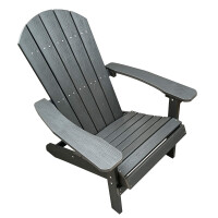 Adirondack Gartenstuhl dunkelgrau hochwertige Holzoptik – stabil & wetterfest aus Kunststoff, perfekt für Terrasse, Balkon & Garten