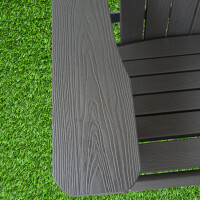 Adirondack Gartenstuhl dunkelgrau hochwertige Holzoptik – stabil & wetterfest aus Kunststoff, perfekt für Terrasse, Balkon & Garten