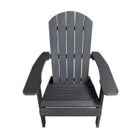 Adirondack Gartenstuhl dunkelgrau – wetterfest aus robustem Kunststoff (HIPS)