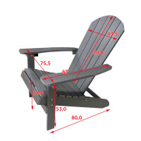 Adirondack Stuhl, dunkelgrau, hochschlagfester Kunststoff