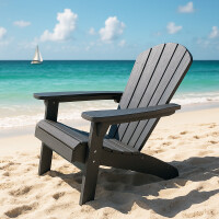 Adirondack Stuhl, dunkelgrau, hochschlagfester Kunststoff
