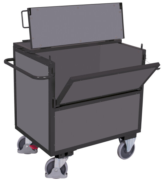 VARIOfit Holzkastenwagen mit Deckel fest verschweißt, 1330 x 830 x 1150 mm (BxTxH)