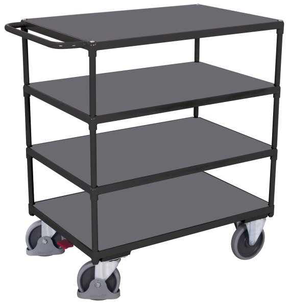 VARIOfit Schwerer Tischwagen mit 4 Ladeflächen, 1390 x 800 x 1235 mm (BxTxH)