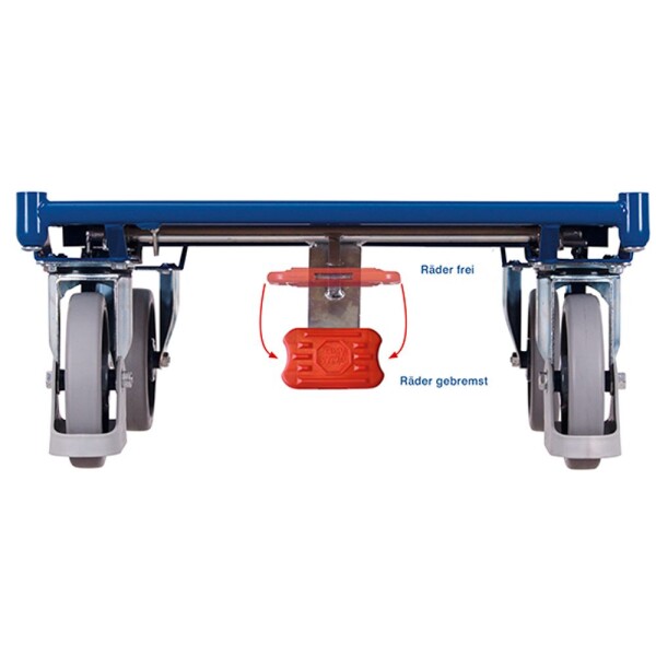 VARIOfit Schwerlast Tischwagen mit 3 Ladeflächen, 1190 x 700 x 925 mm (BxTxH)