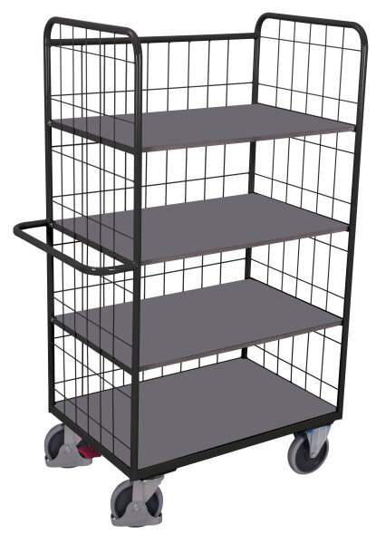 VARIOfit Etagenwagen hoch mit klappbaren Etagenböden, 1200 x 700 x 1890 mm (BxTxH)