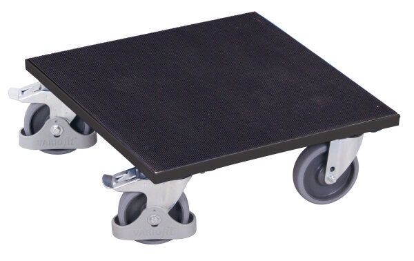 VARIOfit Kistenroller mit aufgeklebtem Riefengummi, 500 x 500 x 185 mm (BxTxH)