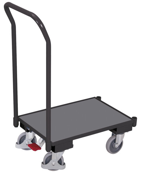 VARIOfit Euro-System-Roller mit Boden (10 mm Rand) und Schiebebügel, 740 x 415 x 1000 mm (BxTxH)