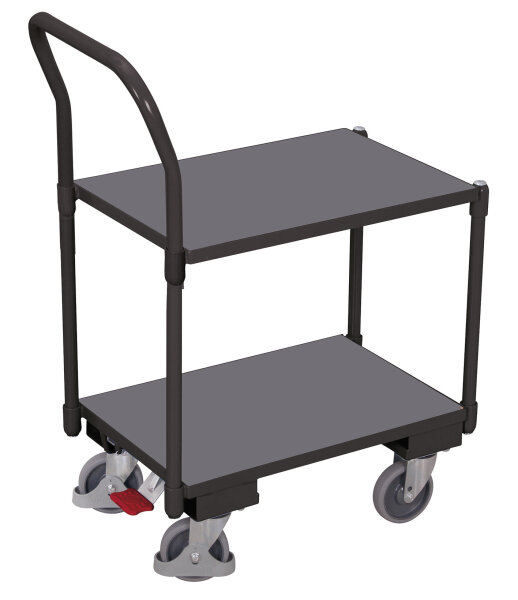 VARIOfit Euro-System-Roller mit 2 Ladeflächen und Schiebebügel, 770  x 415 x 990 mm (BxTxH)