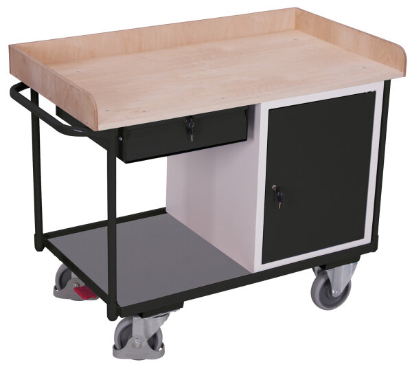 VARIOfit Werkstattwagen mit 2 Ladeflächen, 1220 x 640 x 955 mm (BxTxH)