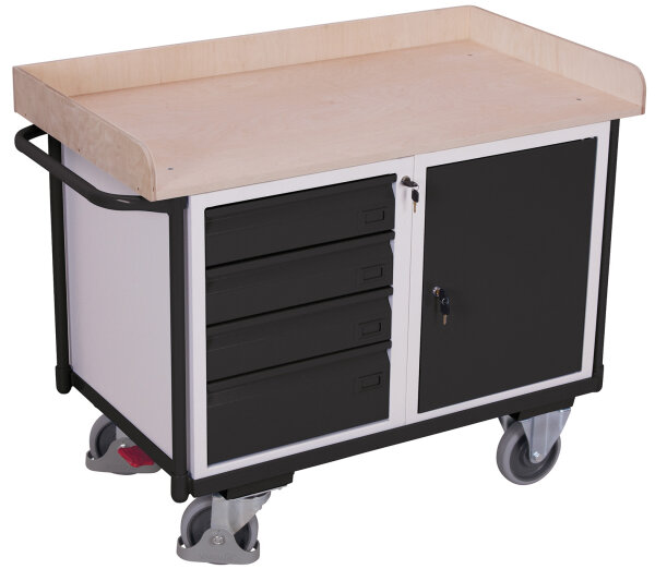 VARIOfit Werkstattwagen mit 1 Ladefläche, 1220 x 640 x 955 mm (BxTxH)