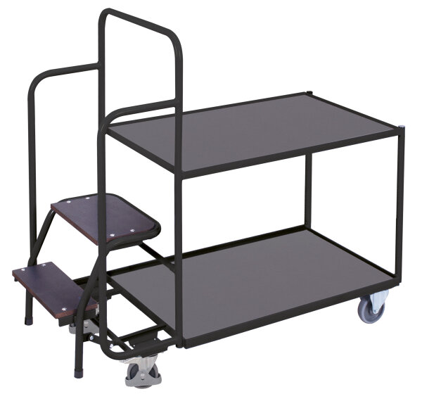 VARIOfit Kommissionierwagen mit 2 Ladeflächen, niedrig, 1455 x 625 x 1320 mm (BxTxH)