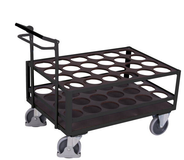 VARIOfit Stahlflaschenwagen mit Totmannbremse, 1280 x 775 x 1095 mm (BxTxH)