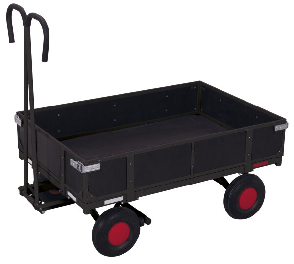 VARIOfit Handpritschenwagen mit Bordwand, 1135 x 730 x 1200 mm (BxTxH)