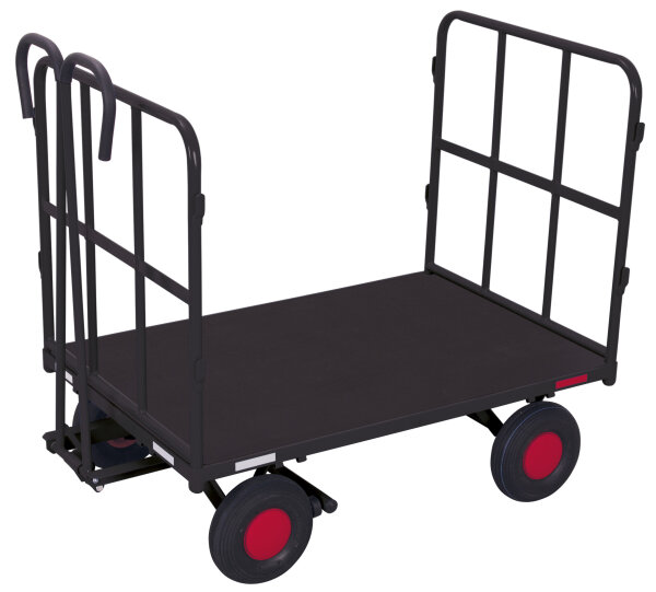 VARIOfit Handpritschenwagen mit 2 Rohrgitterwänden, 1320 x 815 x 1200 mm (BxTxH)