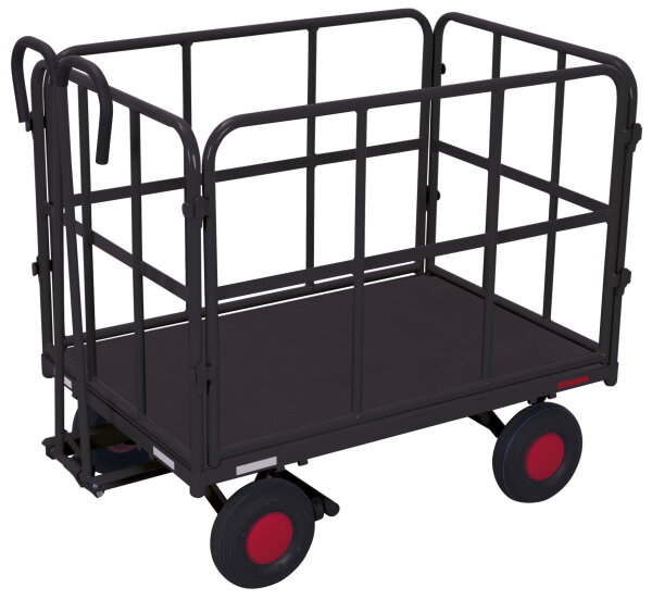 VARIOfit Handpritschenwagen mit 4 Rohrgitterwänden, 1320 x 815 x 1200 mm (BxTxH)