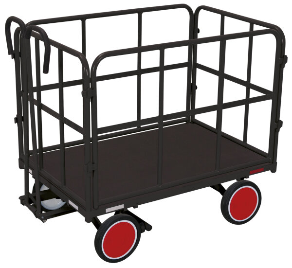 VARIOfit Handpritschenwagen mit 4 Rohrgitterwänden, 1320 x 815 x 1200 mm (BxTxH)