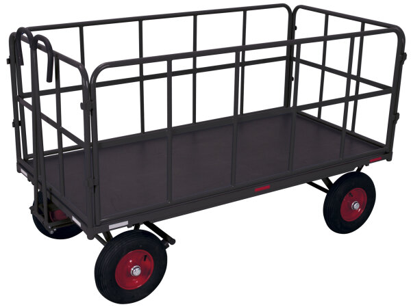 VARIOfit Handpritschenwagen mit 4 Rohrgitterwänden, 1665 x 815 x 1340 mm (BxTxH)