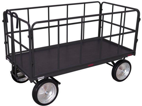 VARIOfit Handpritschenwagen mit 4 Rohrgitterwänden, 2065 x 1015 x 1340 mm (BxTxH)