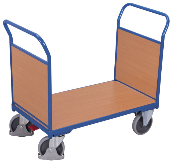VARIOfit Doppel-Stirnwandwagen mit Holz, 1390 x 800 x 1015 mm (BxTxH)