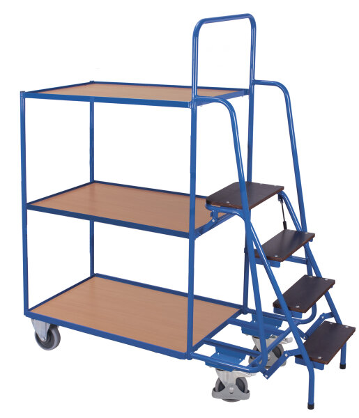 VARIOfit Kommissionierwagen mit 3 Ladeflächen, hoch, 1695 x 625 x 1900 mm (BxTxH)