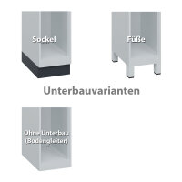C+P Feuerwehrspind Expert, 3 Abteile, 1850x900x500 mm mit Helmhalter, RAL 7035 lichtgrau, Füße