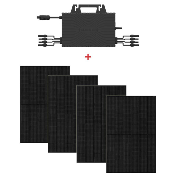 Komplett-Set SOSSEN Micro-Wechselrichter 2400W 4x MPPT IP67 WiFi + 4x JA Solarpaneele 450 W FULL BLACK JAM54D41-450/LB ABHOLARTIKEL