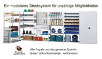 SCHULTE Container-Regalset für 20-Container, bis zu 120 Räder, 2x 2000 x 5684 x 400 mm (HxBxT), verzinkt, 10 Regalfelder