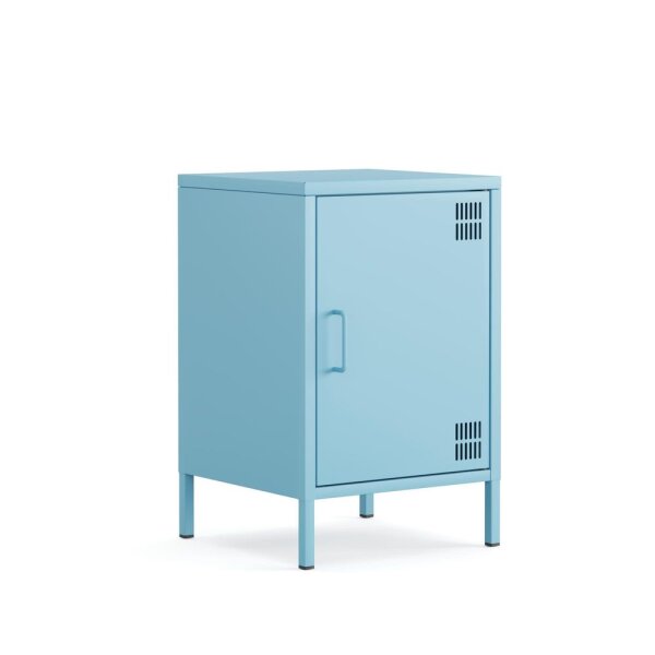 Metall-Nachttisch FERRY 2 Blau - Kommode mit 1 Tür, 415 x 400 x 645 mm