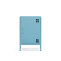 Metall-Nachttisch FERRY 2 Blau - Kommode mit 1 Tür, 415 x 400 x 645 mm
