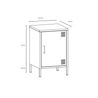 Metall-Nachttisch FERRY 2 Lachsfarben - Kommode mit 1 Tür, 645 x 415 x 400 mm