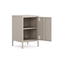 Metall-Nachttisch FERRY 2 Beige - Kommode mit 1 Tür,...