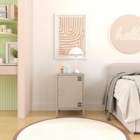 Metall-Nachttisch FERRY 2 Beige - Kommode mit 1 Tür, 645 x 415 x 400 mm