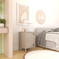Metall-Nachttisch FERRY 2 Beige - Kommode mit 1 Tür, 645 x 415 x 400 mm