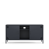 Metall-TV-Schrank FERRY 3 Anthrazit - Lowboard mit 3 Regalböden, 645 x 1305 x 400 mm (H x B x T)
