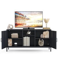 Metall-TV-Schrank FERRY 3 Anthrazit - Lowboard mit 3 Regalböden, 645 x 1305 x 400 mm (H x B x T)