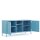 Metall-TV-Schrank FERRY 3 Blau - Lowboard mit 3 Regalen, 645 x 1305 x 400 mm