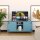 Metall-TV-Schrank FERRY 3 Blau - Lowboard mit 3 Regalen, 645 x 1305 x 400 mm