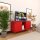 Metall-TV-Schrank FERRY 3 Rot - Lowboard mit 3 Regalen, 1305 x 400 x 645 mm
