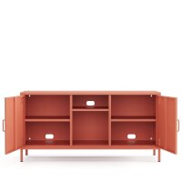 Metall-TV-Schrank FERRY 3 Lachsfarben - Lowboard mit 3 Regalen, 645 x 1305 x 400 mm