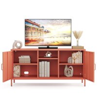 Metall-TV-Schrank FERRY 3 Lachsfarben - Lowboard mit 3 Regalen, 645 x 1305 x 400 mm